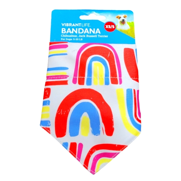 Vibrant Life Bandanas "Feeling Hoppy" Bunny Year of Rabbit & Rainbow XS/S - Picture 3 of 4